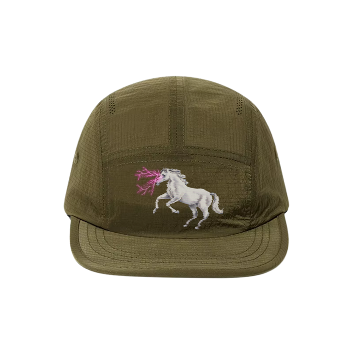 Nowhere Somewhere Ripstop Running Lightning Horse Cap in forest brown