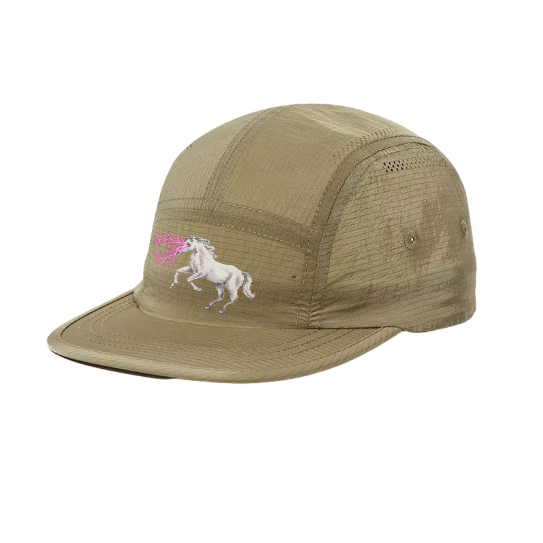 Nowhere Somewhere Ripstop Running Lightning Horse Cap in forest brown