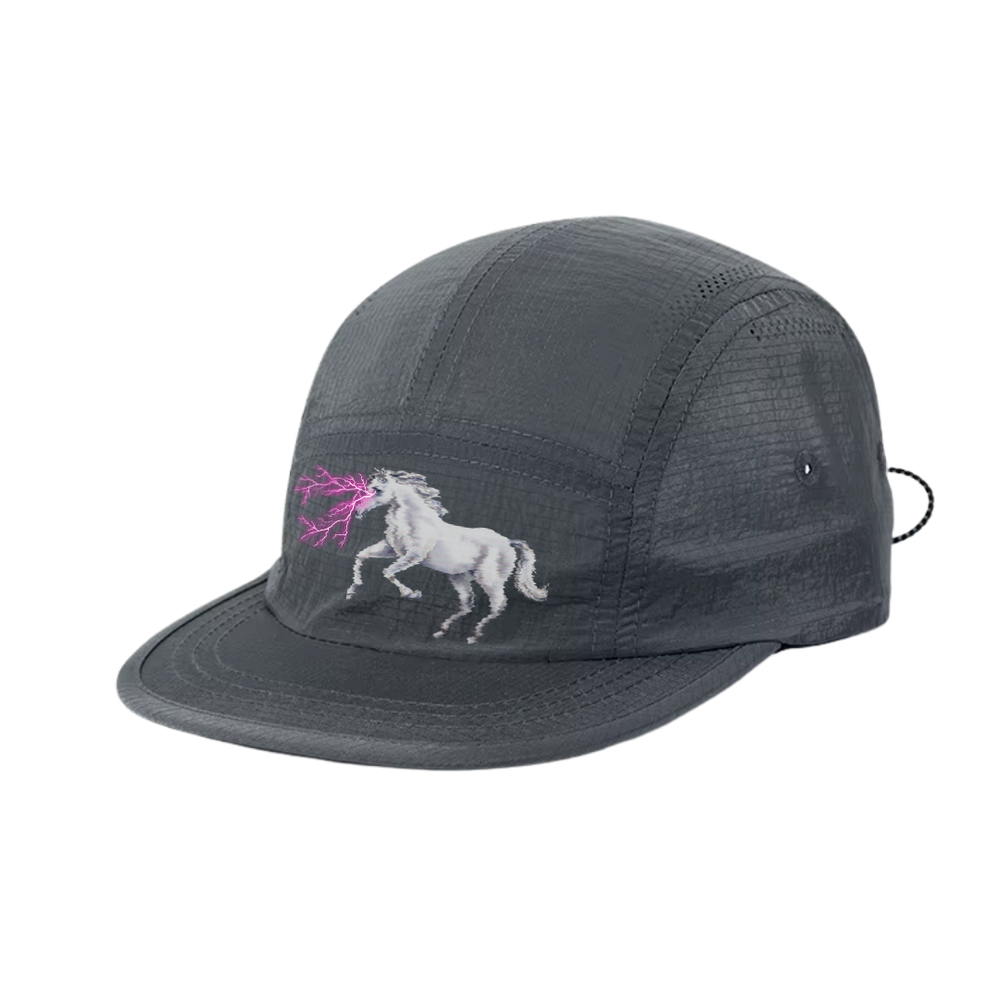 Nowhere Somewhere Ripstop Running Lightning Horse Cap in grey