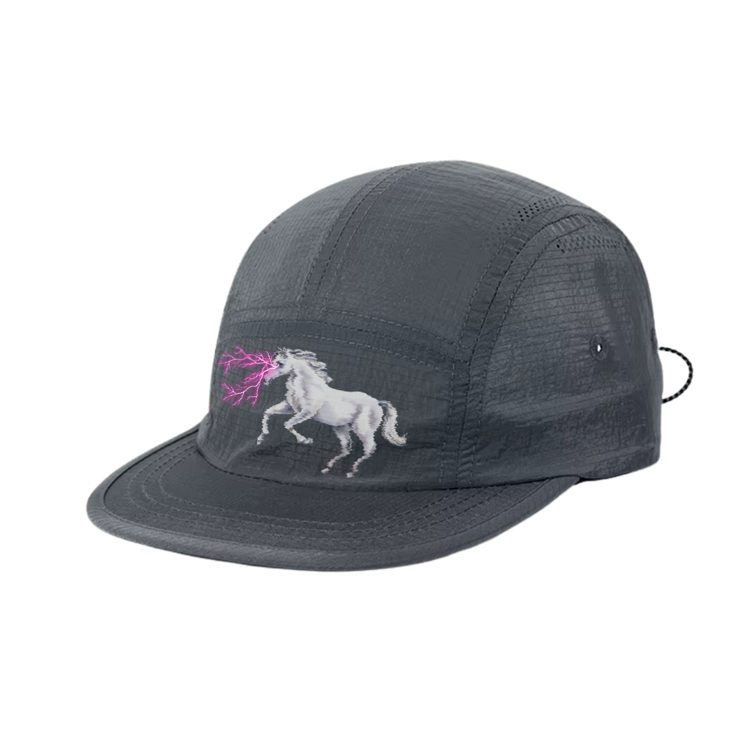 Nowhere Somewhere Ripstop Running Lightning Horse Cap in grey