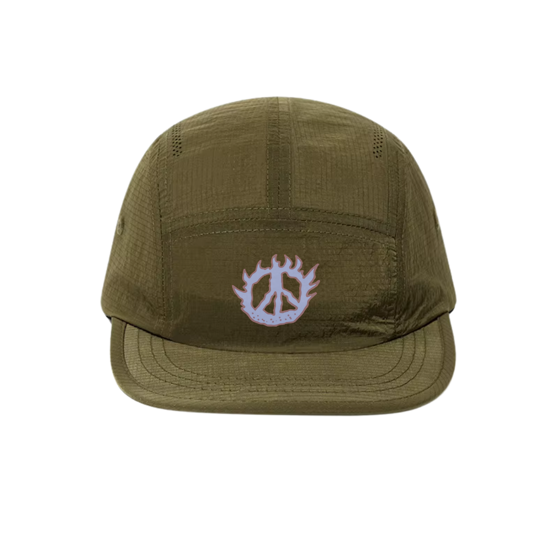 Nowhere Somewhere Ripstop Running Peace Cap in forest brown