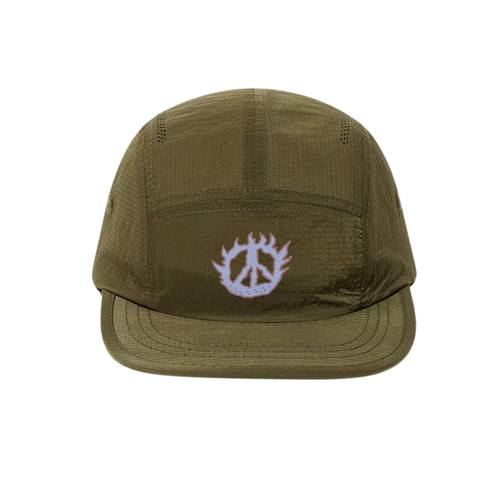 Nowhere Somewhere Ripstop Running Peace Cap in forest brown