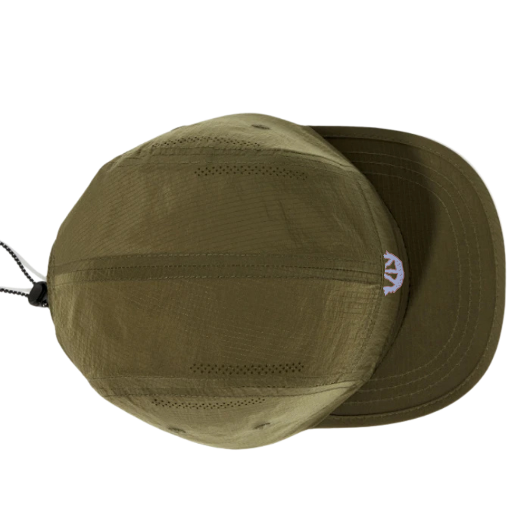 Nowhere Somewhere Ripstop Running Peace Cap in forest brown