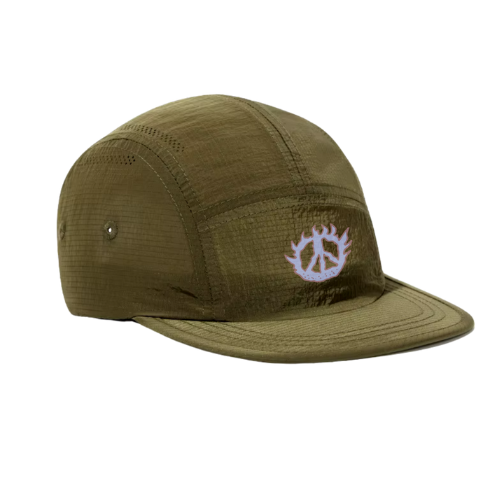 Nowhere Somewhere Ripstop Running Peace Cap in forest brown
