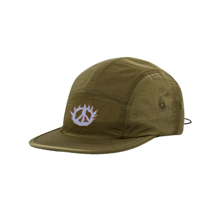 Nowhere Somewhere Ripstop Running Peace Cap in forest brown
