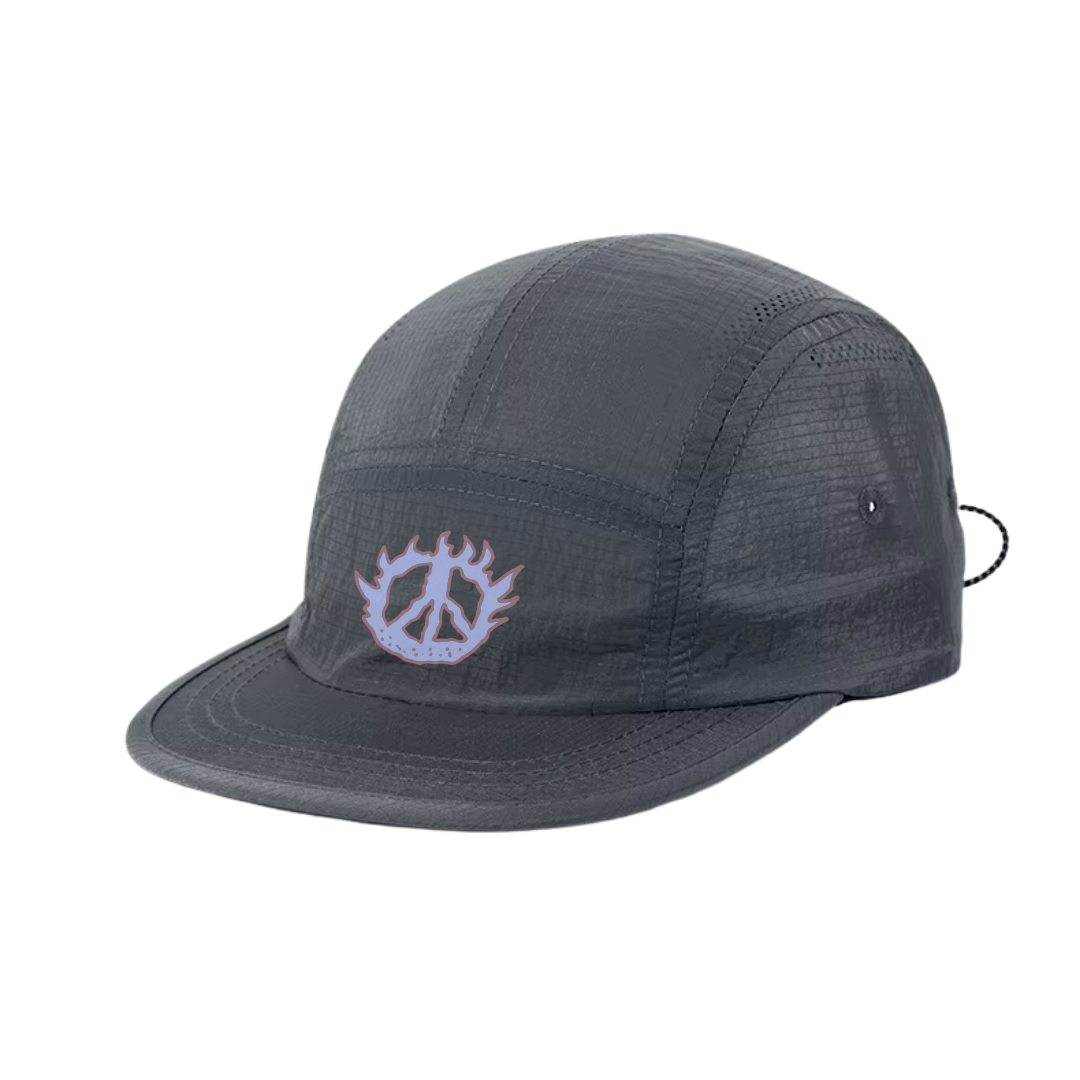 Nowhere Somewhere Ripstop Running Peace Cap in grey