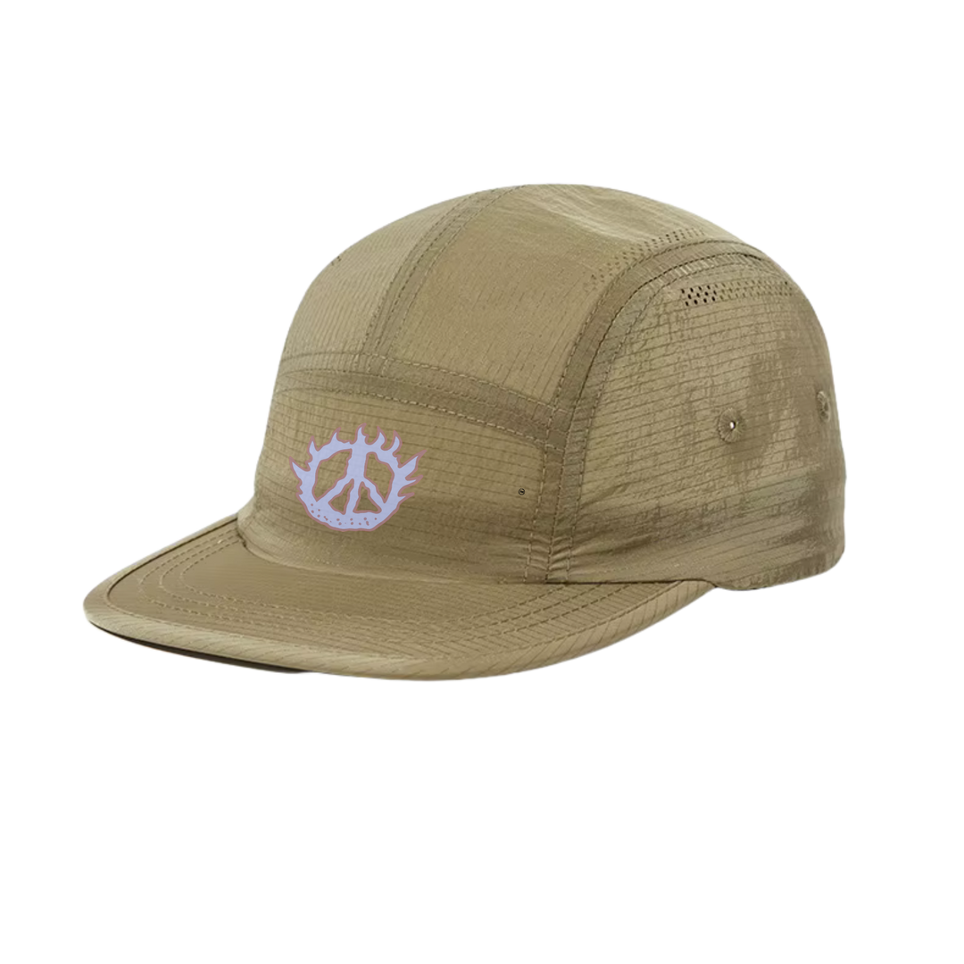 Nowhere Somewhere Ripstop Running Peace Cap in sand