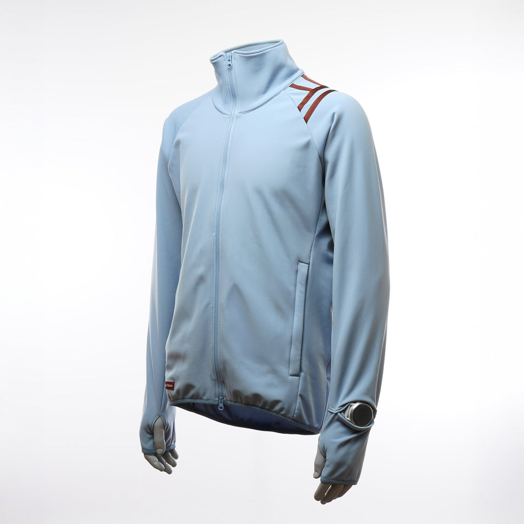 Tabisuke Tabizo T2 Jogger Jacket 2025 in ice, winter running jacket with Artica stretch fabric, thumbholes and watch opening