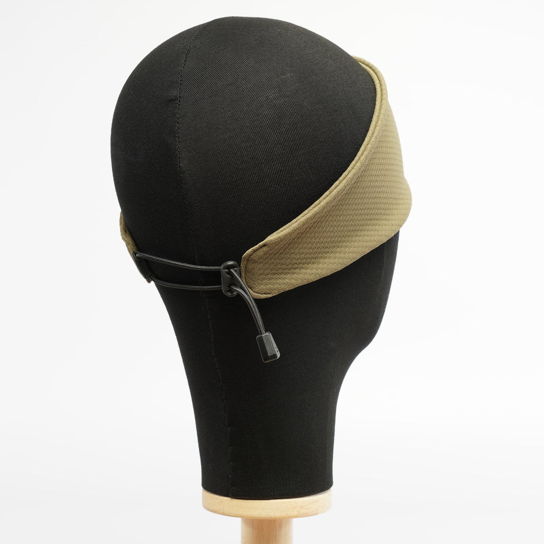 Tabisuke Tabizo T2 Running Head Band in Khaki, lightweight adjustable running headband with floral illustration