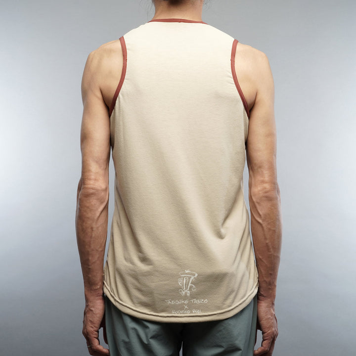 T2 Running Singlet beige lightweight trail running tank top