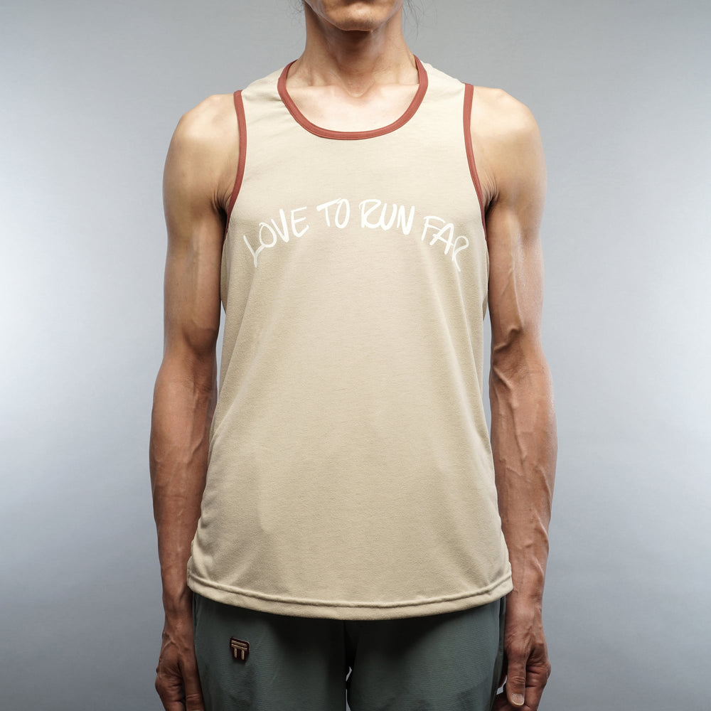 T2 Running Singlet beige lightweight trail running tank top