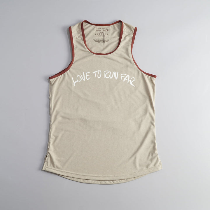 T2 Running Singlet beige lightweight trail running tank top