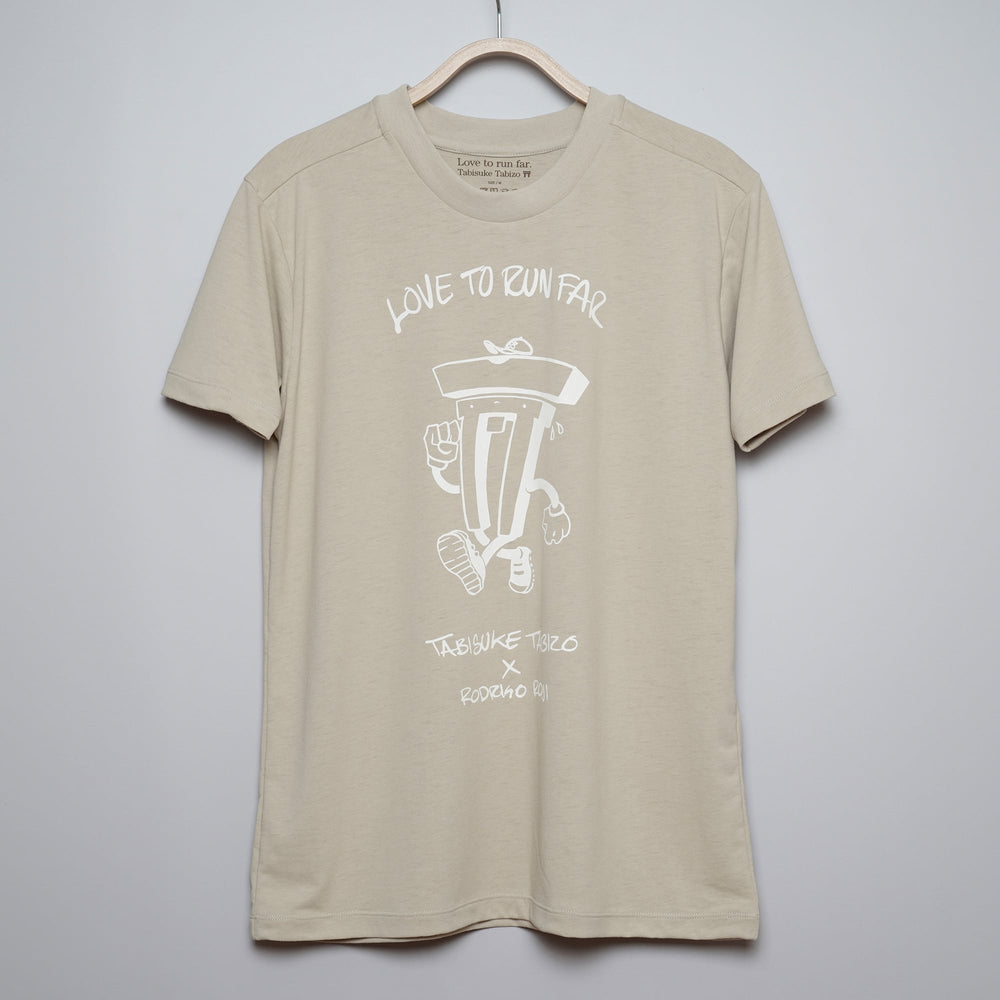 T2 Running T Veloz el Torii in beige featuring anti-pilling Swiftex fabric and artist graphic