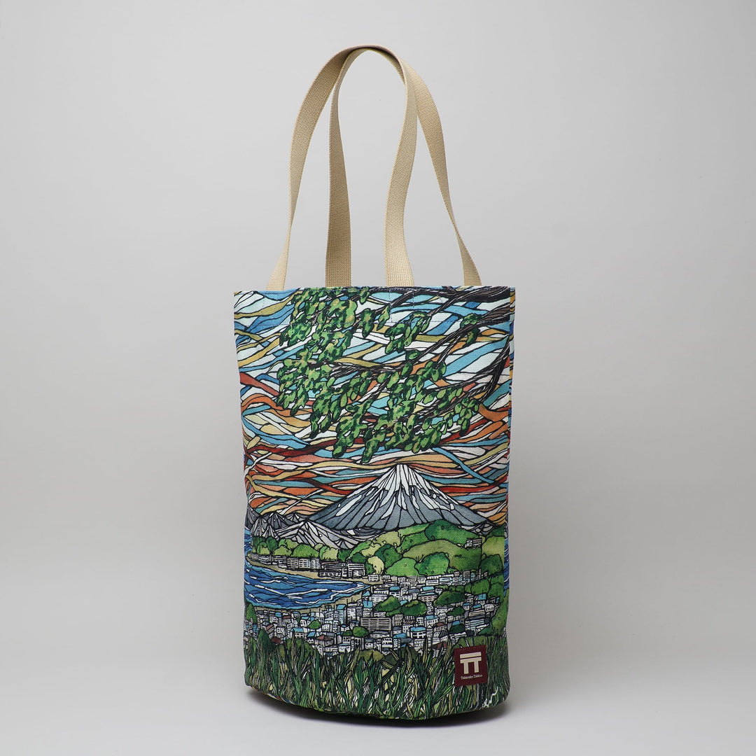 T2 Totebag Heidi Garner printed canvas tote with Kamakura landscape artwork