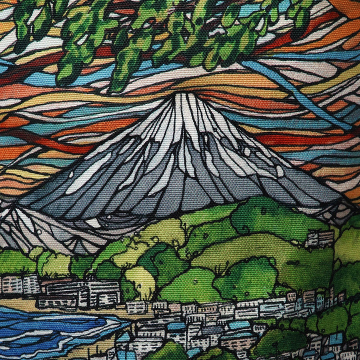 T2 Totebag Heidi Garner printed canvas tote with Kamakura landscape artwork