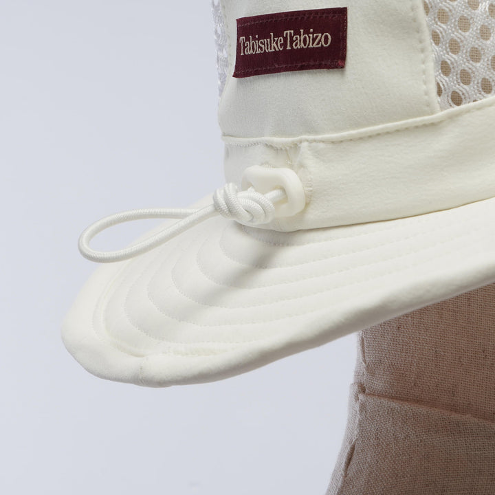 Tabisuke Tabizo T2 Trail Hat by RR in white, breathable three-panel trail running hat with mesh sides and wired brim
