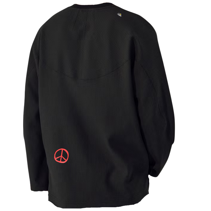 Nowhere Somewhere The Peace Waffle Crew with waffle-knit texture