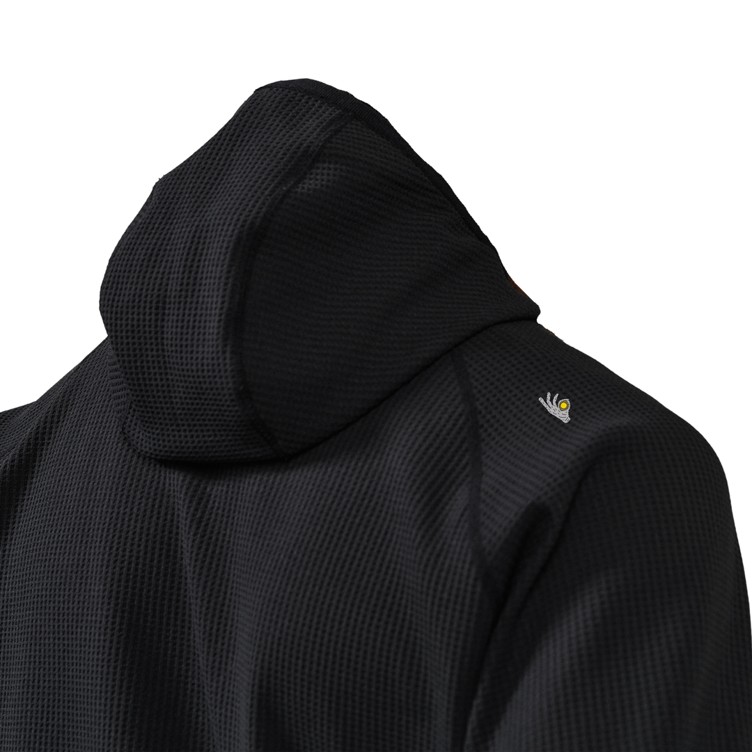 Nowhere Somewhere The Peace Waffle Hood with waffle-knit texture