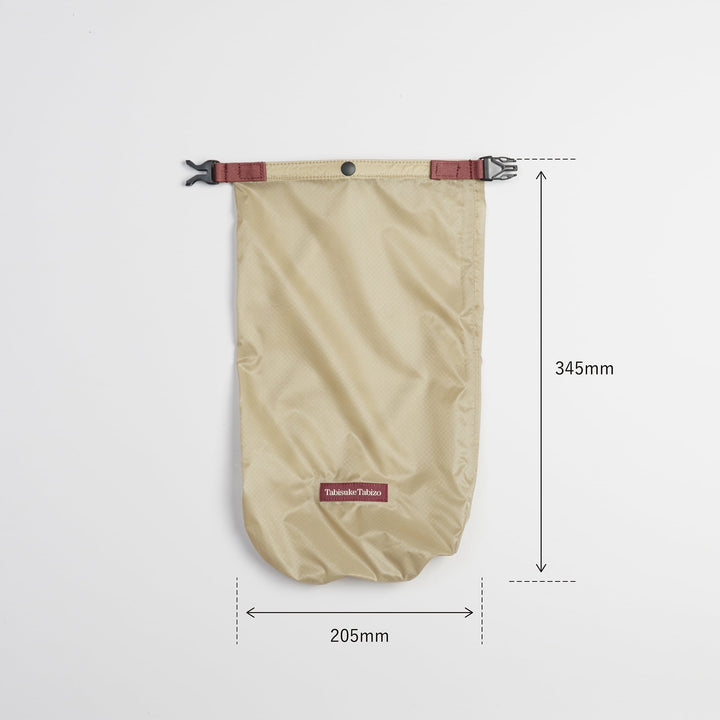 Tabisuke Tabizo T2 Waterproof Pouch #1 in beige, compact B5 roll-top dry bag for small outdoor essentials